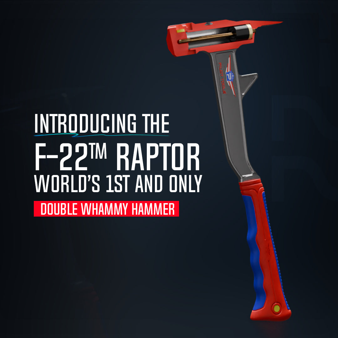 F‑22™ Raptor double-ended hammer with ergonomic red and blue handle by Pilot Outdoors