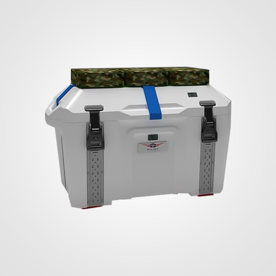 Boat seat cushion with quick‑install straps for easy mounting.