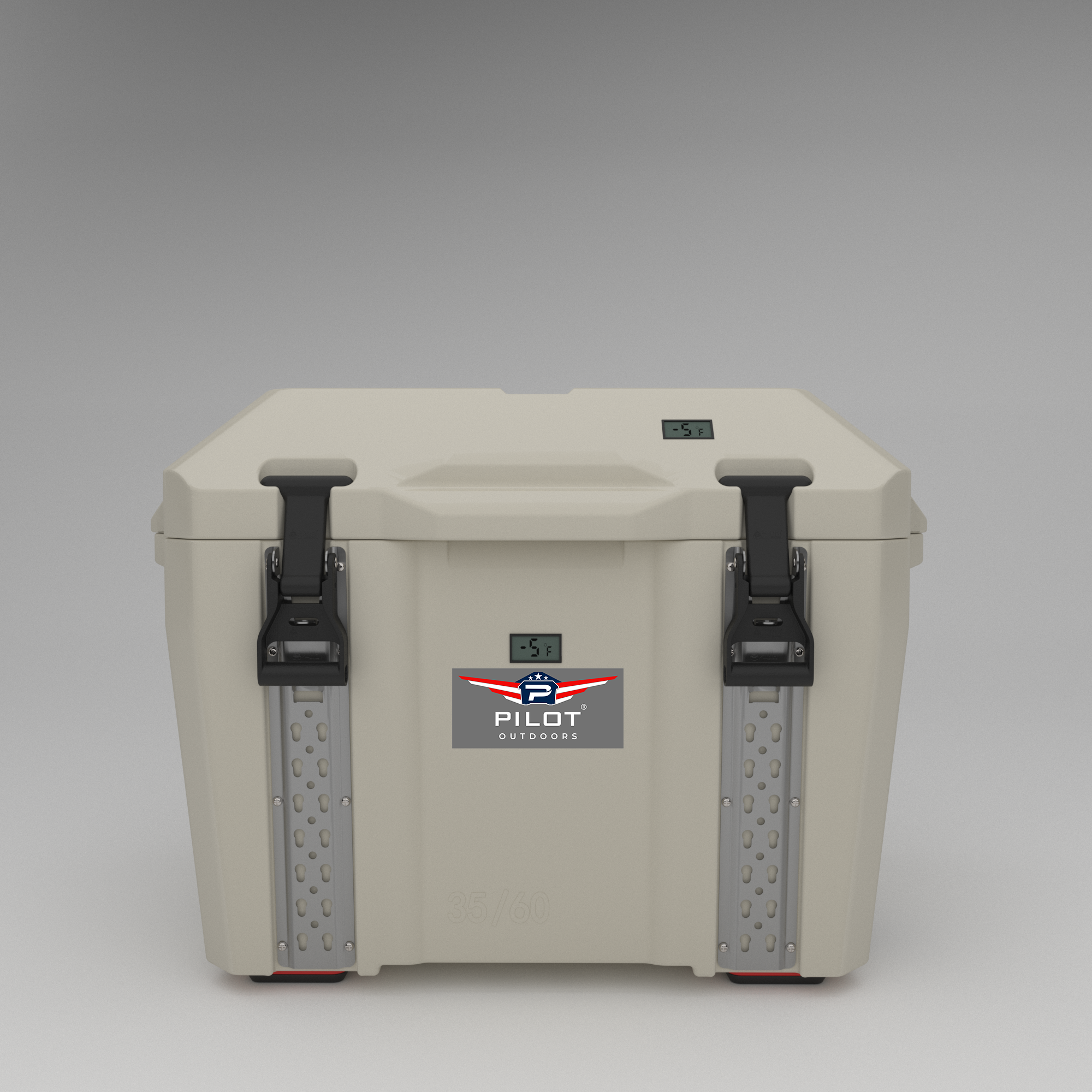 Pilot Outdoors® Premium Ice Chest Cooler 35/50 (White) - Front view showcasing design