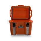  35/60 Orange Ice Chest Cooler - Pilot Outdoors with heavy-duty latches, gasketed lid, and metal front plates from Pilot Outdoors.