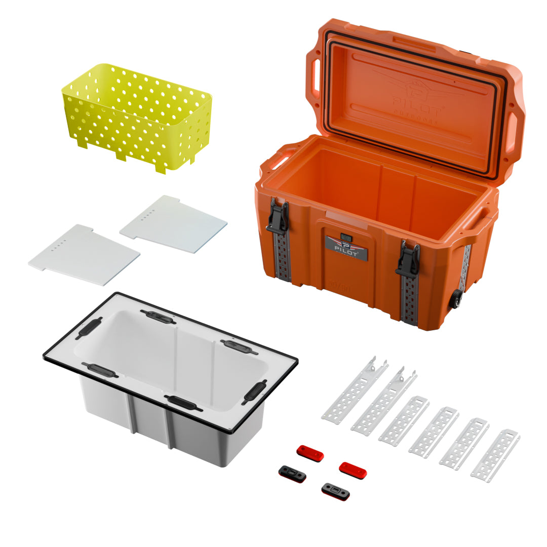Premium Pilot Outdoors Ice Chest Cooler 50-80 – Orange | Outdoor