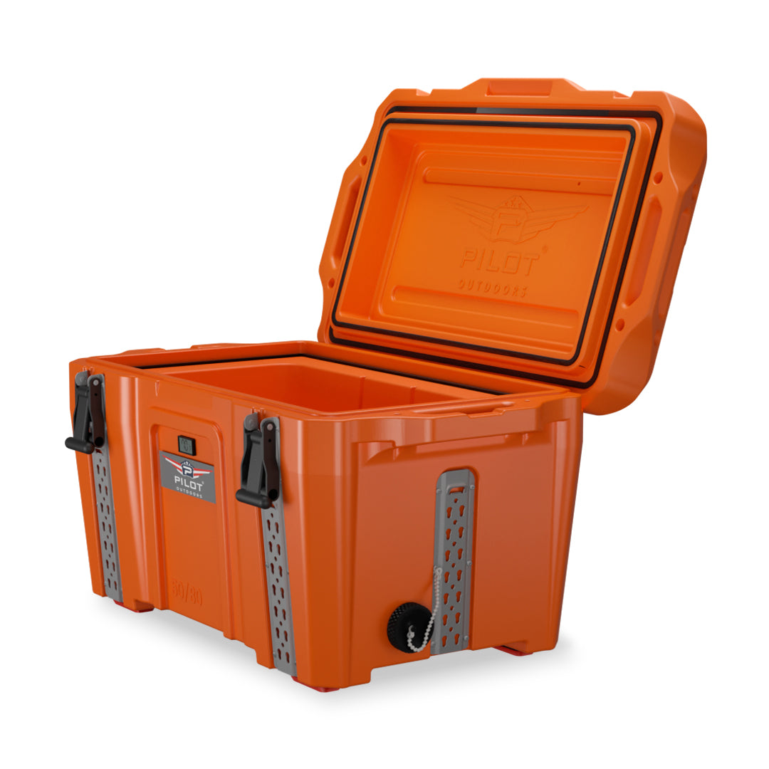 Premium Pilot Outdoors Ice Chest Cooler 50-80 – Orange | Outdoor