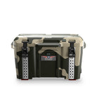 Pilot Outdoors camo cooler, Camo ice cooler with rugged design, insulated interior, and convenient handles for outdoor activities.